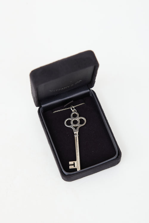 Tiffany & Co. Sterling Silver Crown Key Necklace