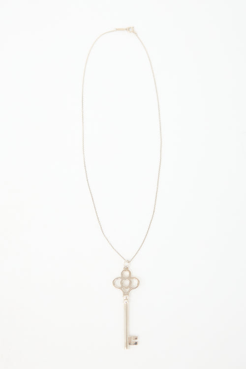 Tiffany & Co. Sterling Silver Crown Key Necklace