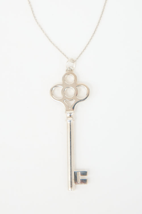 Tiffany & Co. Sterling Silver Crown Key Necklace