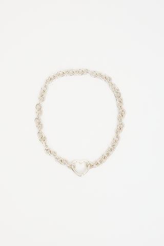 Tiffany & Co. Sterling Silver Heart Clasp Necklace