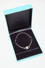 Tiffany & Co. Sterling Silver Large Double Lock 1837 Necklace