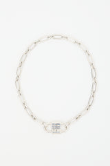 Tiffany & Co. Sterling Silver Large Double Lock 1837 Necklace