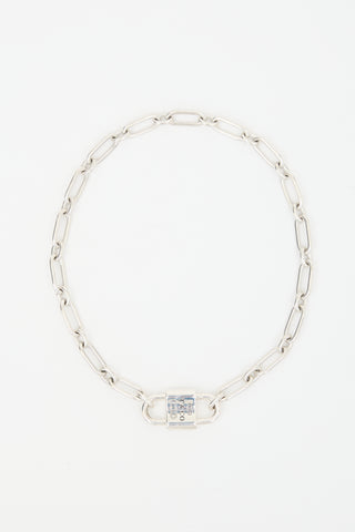 Tiffany & Co. Sterling Silver Large Double Lock 1837 Necklace
