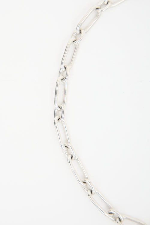Tiffany & Co. Sterling Silver Large Double Lock 1837 Necklace