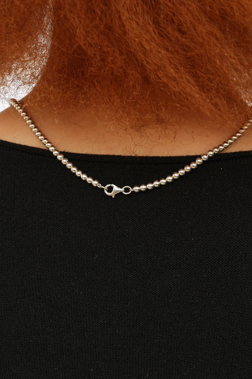 Fine Jewelry Sterling Silver Graduated Ball Necklace