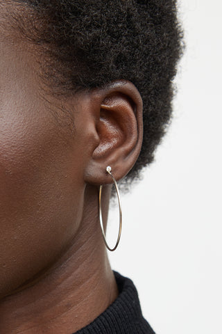 Tiffany & Co. Sterling Silver Diamond Hoop Earrings