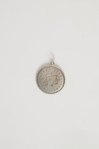 Tiffany & Co. Sterling Silver Libra Zodiac Coin Pendant
