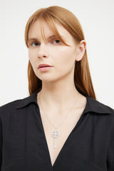 Tiffany & Co. Platinum Enchant Primrose Key Necklace