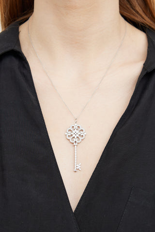 Tiffany & Co. Platinum Enchant Primrose Key Necklace