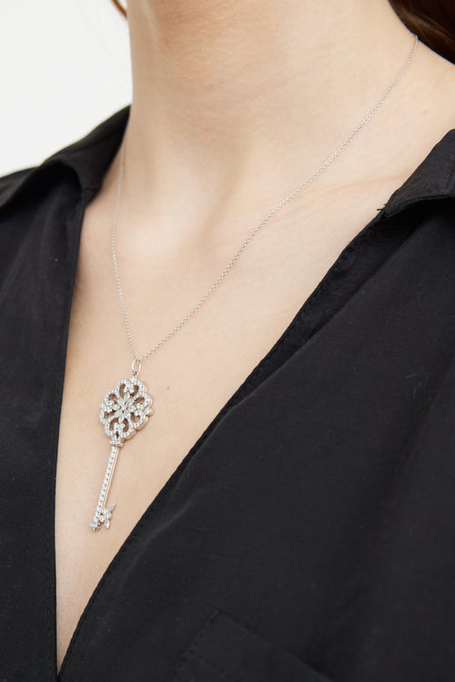 Tiffany & Co. Platinum Enchant Primrose Key Necklace