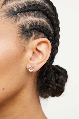 Tiffany & Co. Platinum Open Heart Earrings