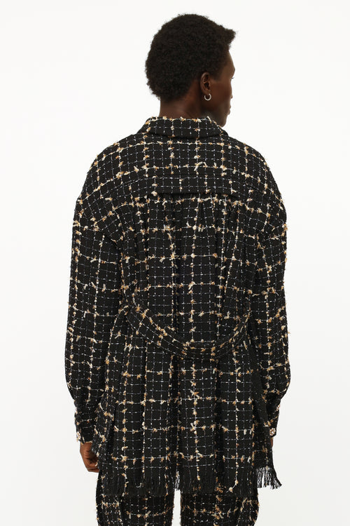 VSP Archive Black & Gold Tweed Jacket & Pant Set