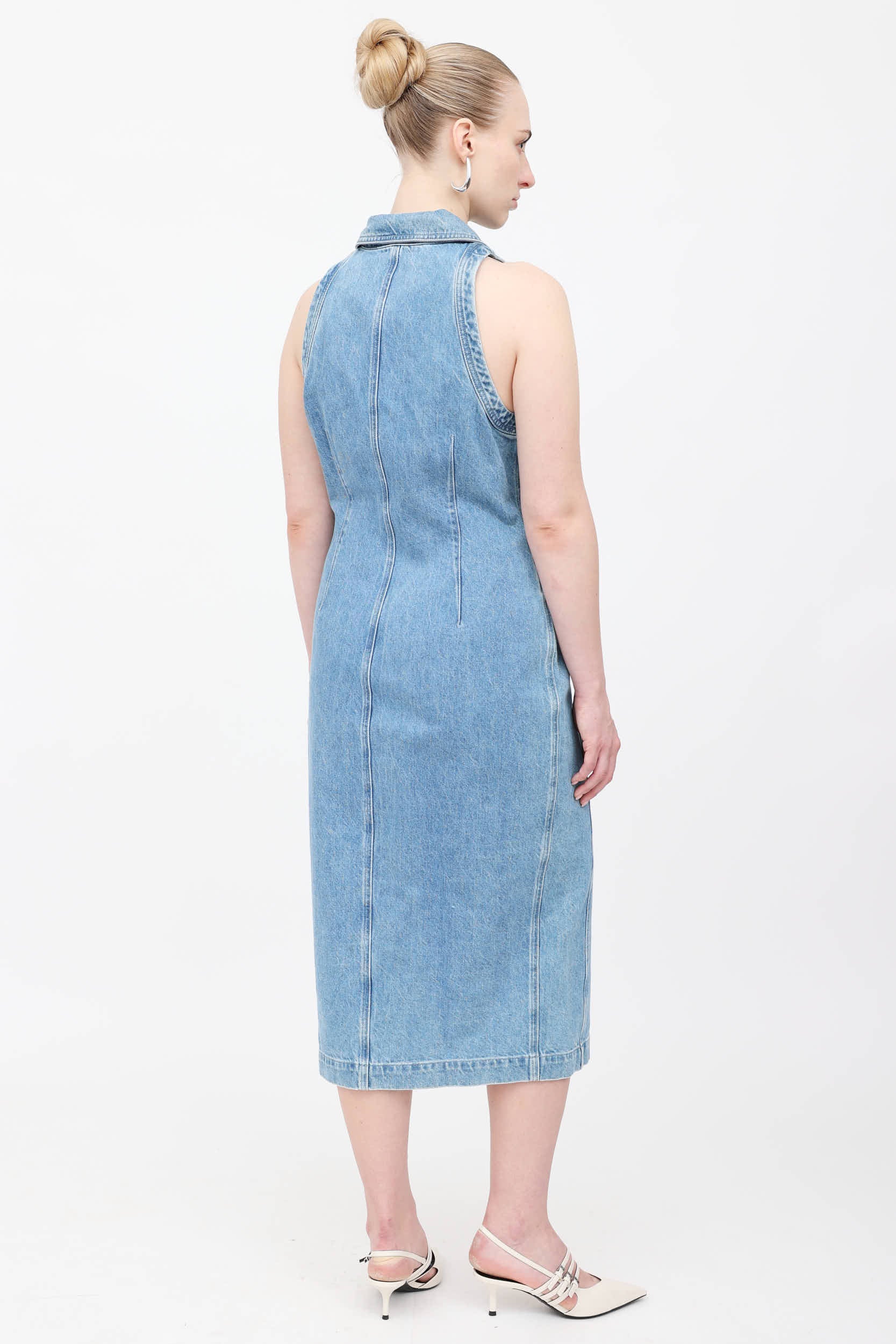 toccin denim dress Short Sleeve Button Front Denim Dress