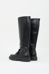 Tod's Black Leather Catena Chain Boot