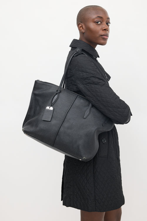 Tod's Black Leather Large Joy Tote Bag