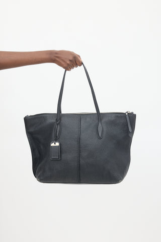 Tod's Black Leather Large Joy Tote Bag