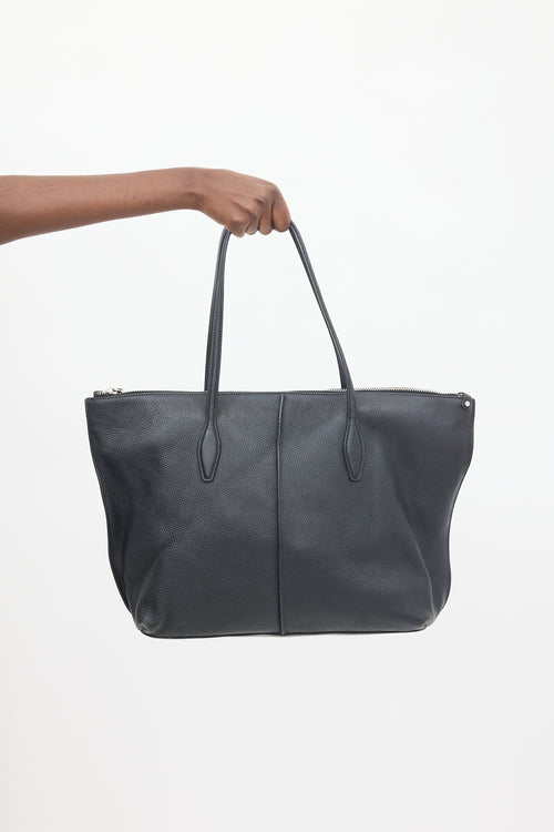 Tod's Black Leather Large Joy Tote Bag