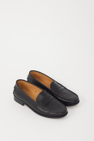 Tod's Black Leather Penny Loafer