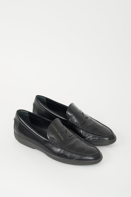 Tod's Black Leather Penny Loafer