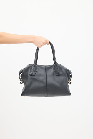 Tod's Black Leather Piccolo D-Styling Bauletto  Bag