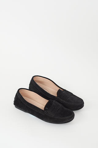 Tod's Black Suede Driving Loafer