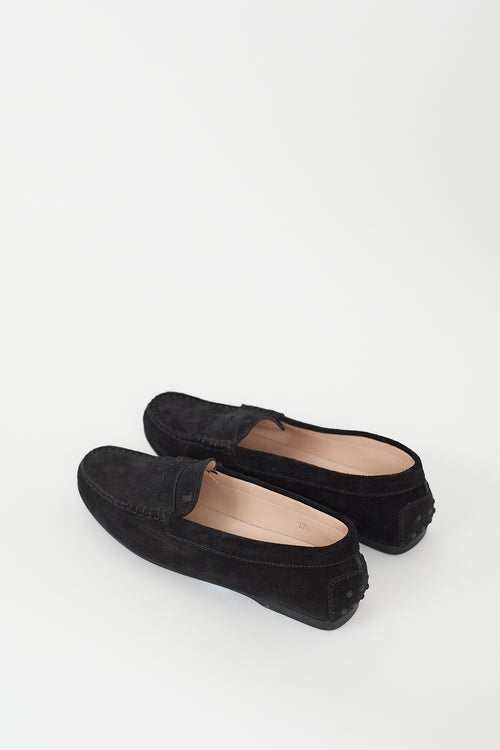 Tod's Black Suede Driving Loafer