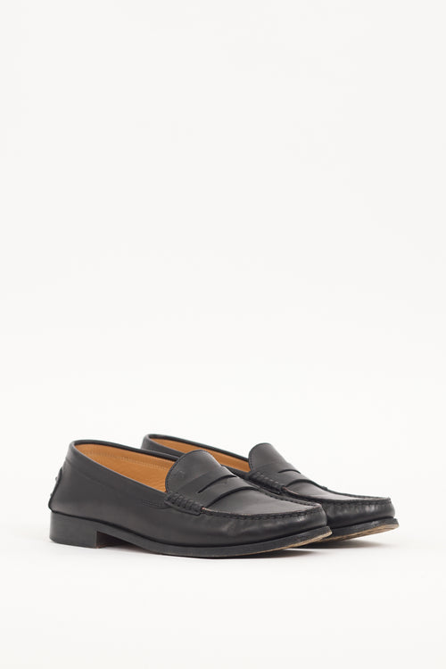 Tod's Black Leather Penny Loafer