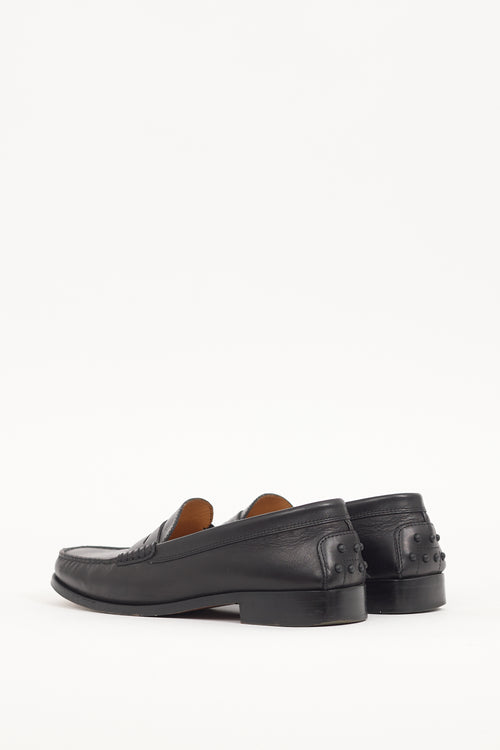 Tod's Black Leather Penny Loafer