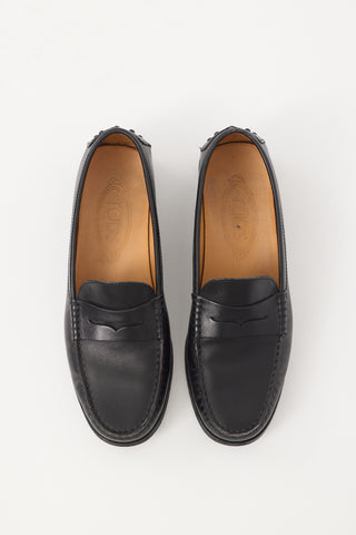 Tod's Black Leather Penny Loafer