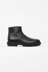 Tod's Black Leather Side Zip Ankle Boot