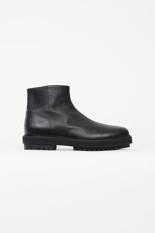 Tod's Black Leather Side Zip Ankle Boot