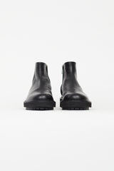 Tod's Black Leather Side Zip Ankle Boot