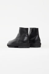 Tod's Black Leather Side Zip Ankle Boot