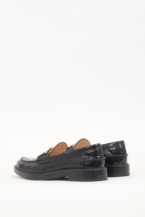 Tod's Black Patent Leather Embellished Loafer