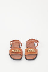 Tod's Brown Leather Chain Sandal