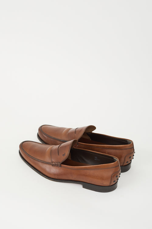 Tod's Brown Leather Penny Loafer