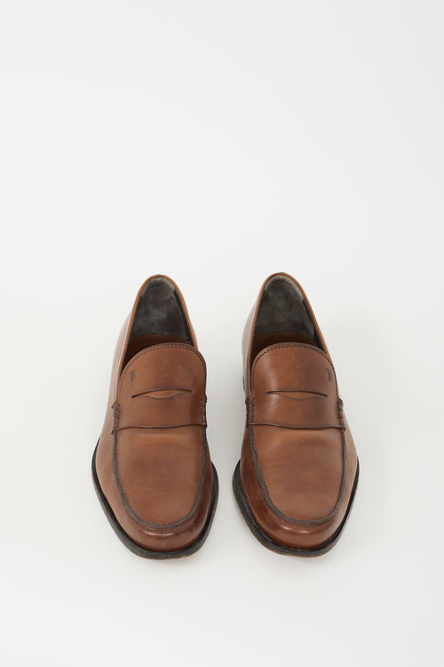 Tod's Brown Leather Penny Loafer