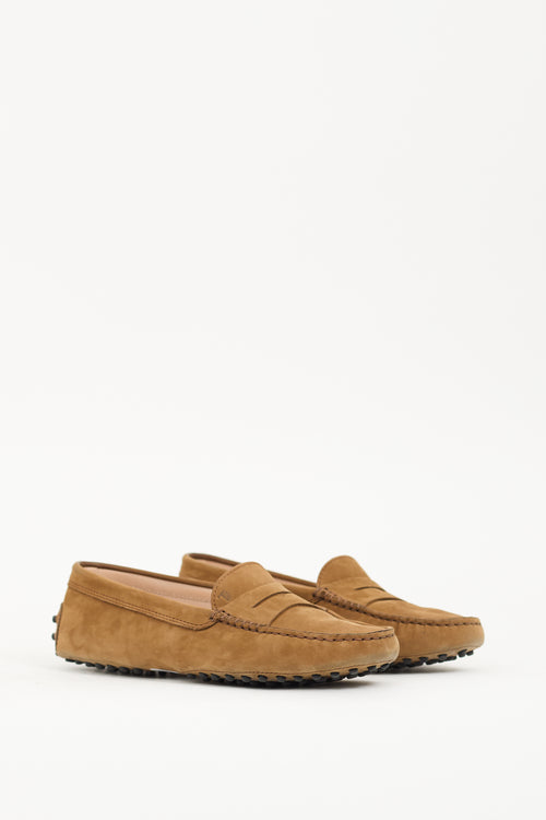 Tod's Brown Suede Driving Loafer