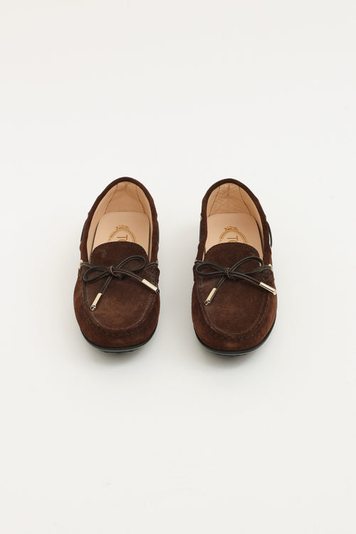 Tod's Brown Suede Driving Loafers