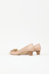 Tod's Embossed Leather Buckle Pump