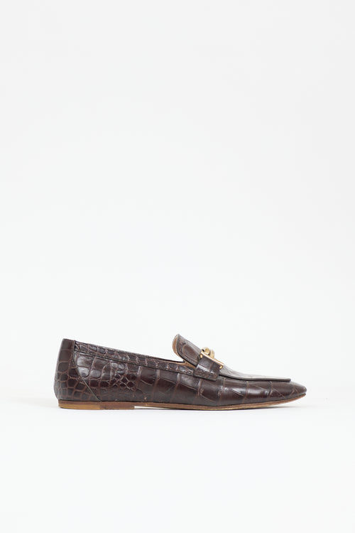 Tod's Embossed Leather Double T Loafer