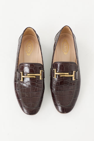 Tod's Embossed Leather Double T Loafer