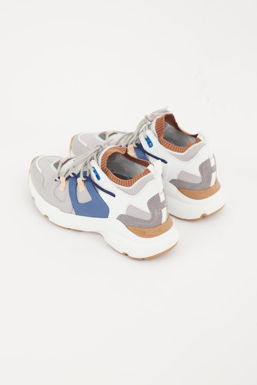 Tods Grey & Multicolour Panelled Sneaker