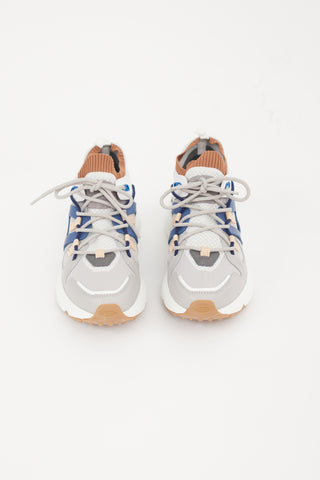 Tods Grey & Multicolour Panelled Sneaker