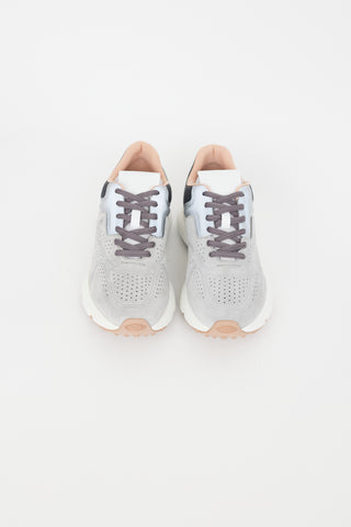 Tod's Grey Suede Reflective Sneaker