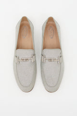 Tod's Leather Glitter Double T Loafer