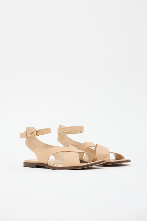 Tod's Leather Criss Cross Sandal