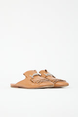 Tod's Leather Double T Fringe Mule