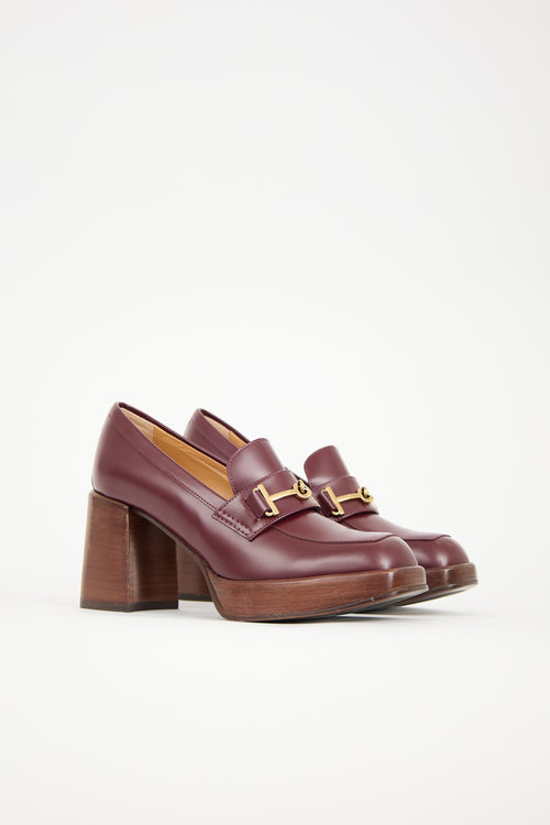 Tod's Leather Double T Heeled Loafer