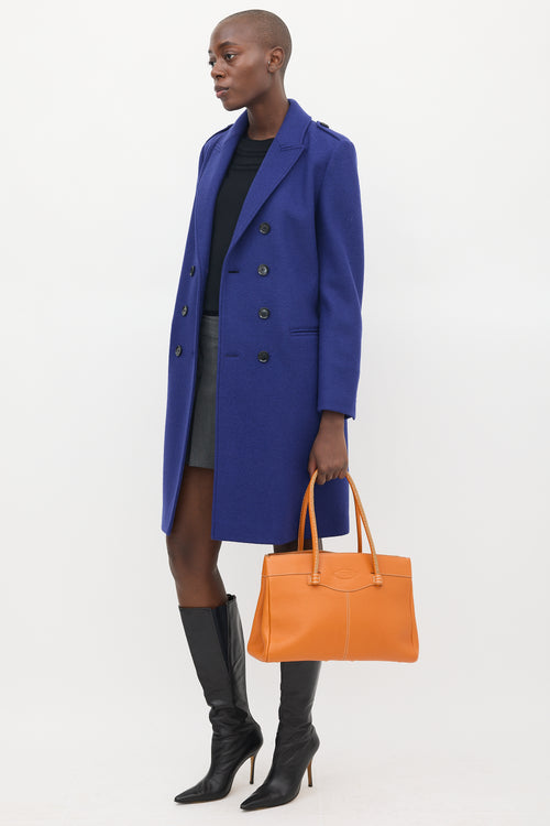 Tod's Orange Leather Tote Bag